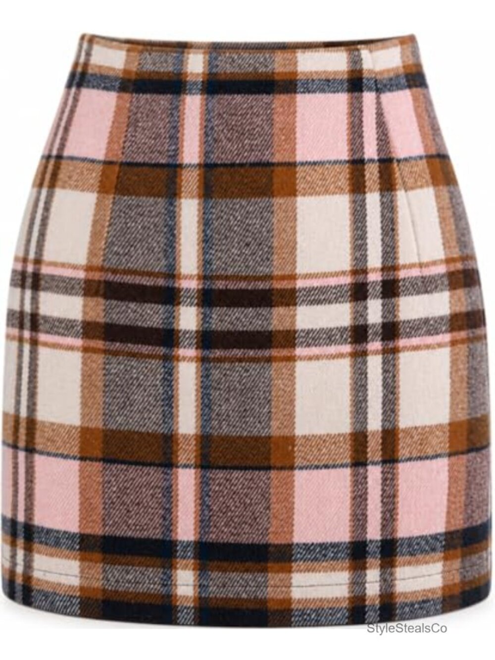High Waist Plaid Pencil Mini Skort Bodycon Polyester